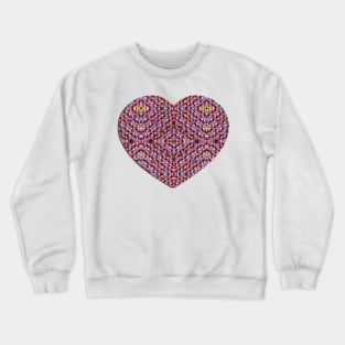 Flower Power Pattern and Heart Crewneck Sweatshirt